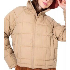 Halfdays Nellie Packable Puffer Chai Women's Jacket Size Large Full Zip Oversize